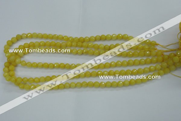 CCN2254 15.5 inches 6mm faceted round candy jade beads wholesale