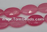 CCN227 15.5 inches 12*18mm faceted oval candy jade beads