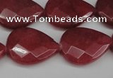 CCN2329 15.5 inches 18*25mm faceted flat teardrop candy jade beads