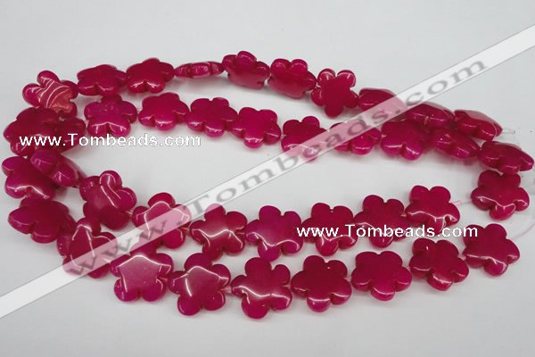 CCN2342 15.5 inches 20mm carved flower candy jade beads wholesale