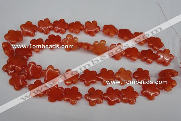 CCN2343 15.5 inches 20mm carved flower candy jade beads wholesale