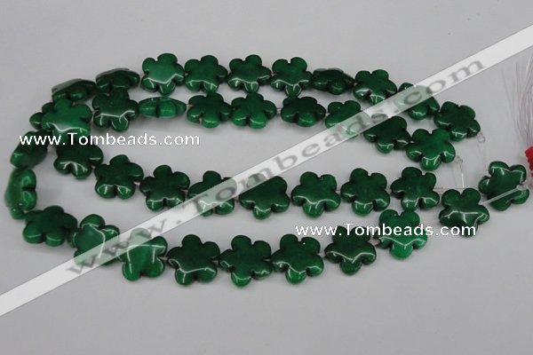 CCN2347 15.5 inches 20mm carved flower candy jade beads wholesale