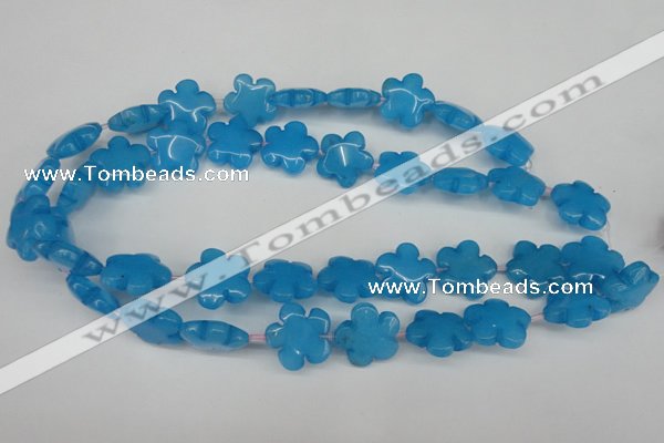 CCN2348 15.5 inches 20mm carved flower candy jade beads wholesale