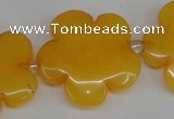 CCN2350 15.5 inches 30mm carved flower candy jade beads wholesale