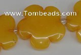 CCN2350 15.5 inches 30mm carved flower candy jade beads wholesale