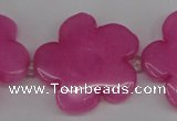 CCN2351 15.5 inches 30mm carved flower candy jade beads wholesale