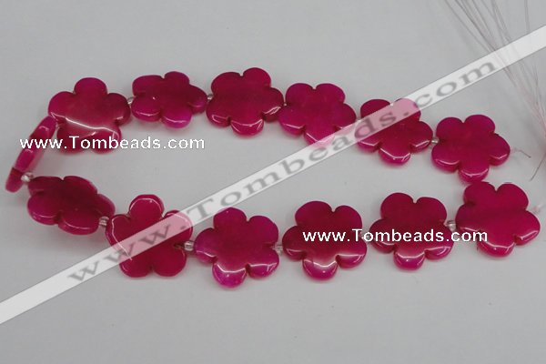 CCN2352 15.5 inches 30mm carved flower candy jade beads wholesale