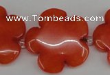 CCN2353 15.5 inches 30mm carved flower candy jade beads wholesale