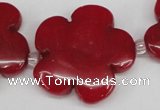 CCN2354 15.5 inches 30mm carved flower candy jade beads wholesale