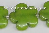 CCN2356 15.5 inches 30mm carved flower candy jade beads wholesale