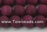 CCN2405 15.5 inches 4mm round matte candy jade beads wholesale