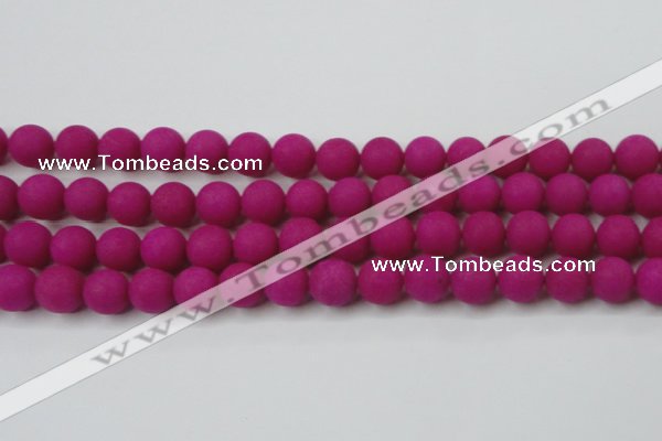 CCN2424 15.5 inches 6mm round matte candy jade beads wholesale