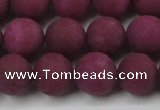 CCN2505 15.5 inches 14mm round matte candy jade beads wholesale