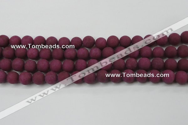 CCN2505 15.5 inches 14mm round matte candy jade beads wholesale