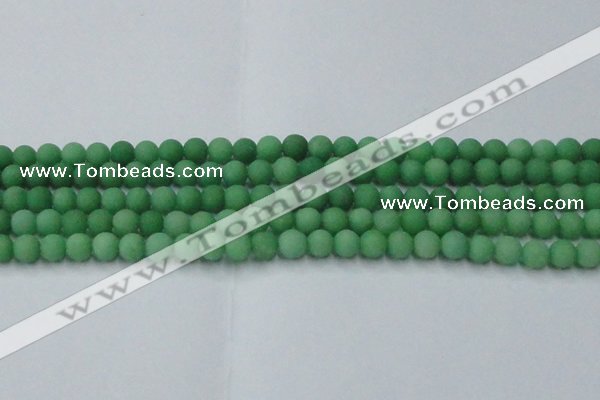 CCN2537 15.5 inches 6mm round matte candy jade beads wholesale