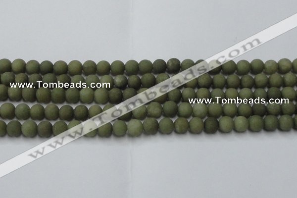 CCN2545 15.5 inches 8mm round matte candy jade beads wholesale