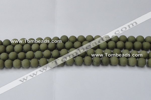 CCN2546 15.5 inches 10mm round matte candy jade beads wholesale