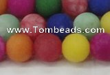 CCN2556 15.5 inches 14mm round mixed color matte candy jade beads