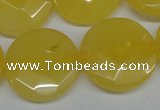 CCN260 15.5 inches 25mm faceted coin candy jade beads wholesale