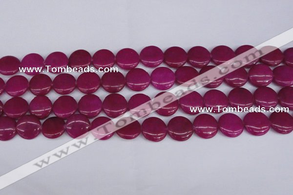 CCN2601 15.5 inches 18mm flat round candy jade beads wholesale