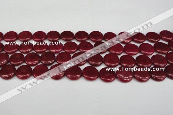 CCN2603 15.5 inches 18mm flat round candy jade beads wholesale