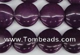 CCN2605 15.5 inches 18mm flat round candy jade beads wholesale