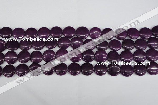 CCN2605 15.5 inches 18mm flat round candy jade beads wholesale