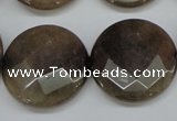 CCN261 15.5 inches 25mm faceted coin candy jade beads wholesale