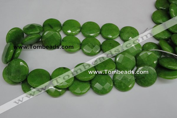 CCN262 15.5 inches 25mm faceted coin candy jade beads wholesale