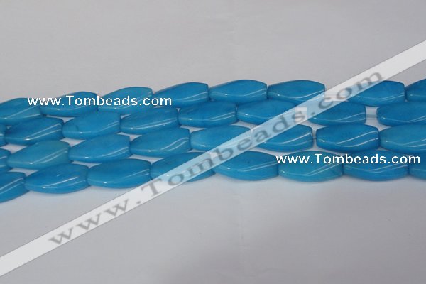 CCN2622 15.5 inches 15*30mm twisted rectangle candy jade beads