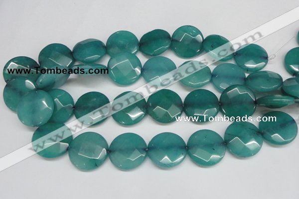 CCN263 15.5 inches 25mm faceted coin candy jade beads wholesale