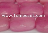 CCN2630 15.5 inches 18*25mm faceted trapezoid candy jade beads