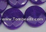 CCN267 15.5 inches 25mm faceted coin candy jade beads wholesale