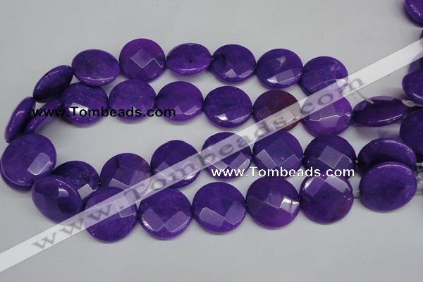 CCN267 15.5 inches 25mm faceted coin candy jade beads wholesale