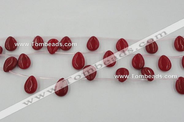 CCN2677 Top-drilled 13*18mm flat teardrop candy jade beads