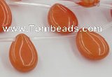 CCN2679 Top-drilled 13*18mm flat teardrop candy jade beads