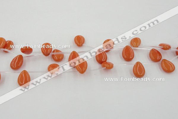 CCN2679 Top-drilled 13*18mm flat teardrop candy jade beads