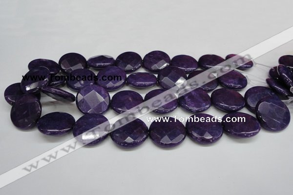 CCN268 15.5 inches 25mm faceted coin candy jade beads wholesale