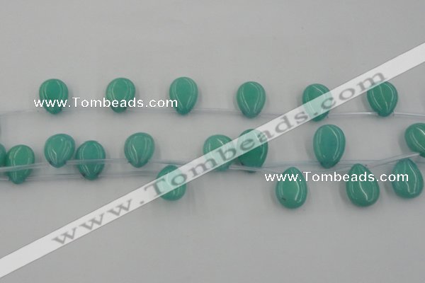 CCN2683 Top-drilled 13*18mm flat teardrop candy jade beads