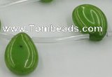 CCN2685 Top-drilled 13*18mm flat teardrop candy jade beads