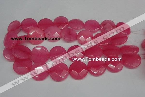 CCN269 15.5 inches 25mm faceted coin candy jade beads wholesale