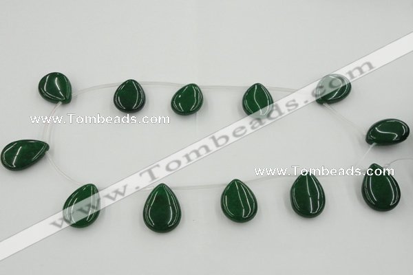 CCN2709 Top-drilled 18*25mm flat teardrop candy jade beads