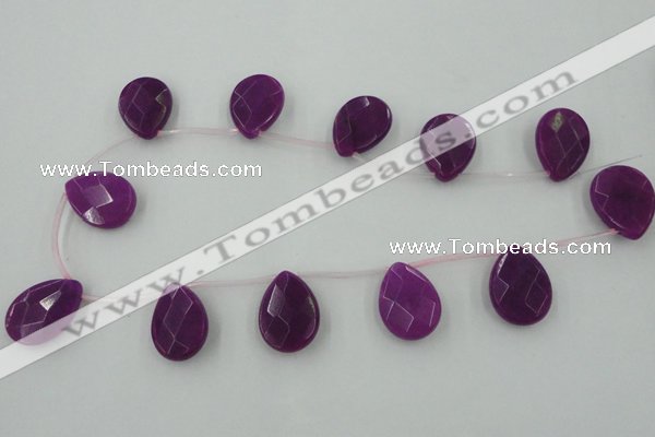 CCN2717 Top-drilled 18*25mm briolette candy jade beads wholesale