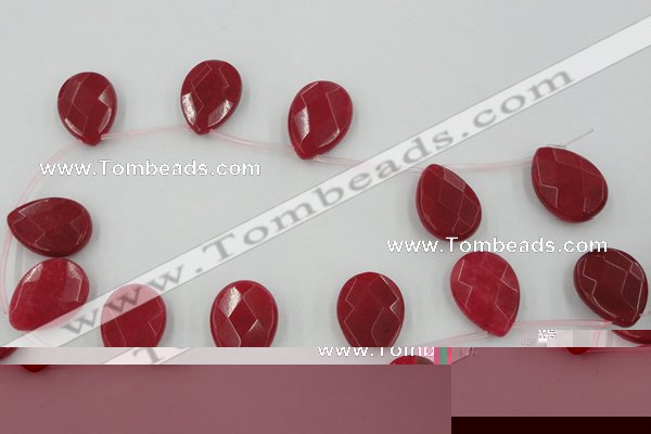 CCN2719 Top-drilled 18*25mm briolette candy jade beads wholesale
