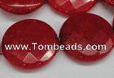 CCN272 15.5 inches 25mm faceted coin candy jade beads wholesale