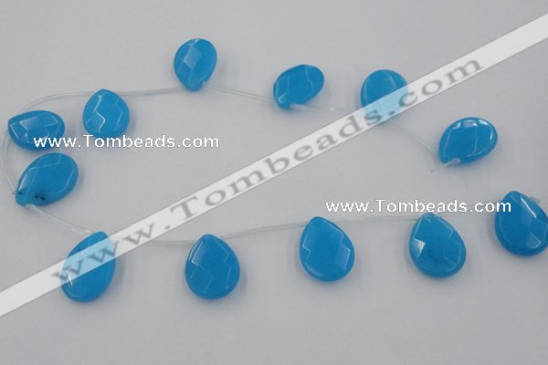 CCN2723 Top-drilled 18*25mm briolette candy jade beads wholesale