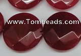 CCN273 15.5 inches 25mm faceted coin candy jade beads wholesale