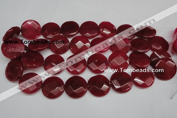 CCN273 15.5 inches 25mm faceted coin candy jade beads wholesale