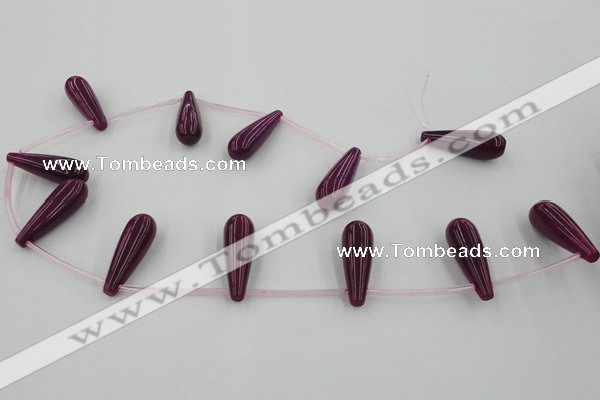 CCN2732 Top-drilled 10*30mm teardrop candy jade beads wholesale