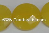 CCN280 15.5 inches 30mm faceted coin candy jade beads wholesale